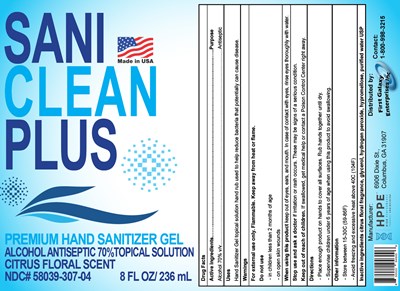 JPEG- Sani Clean PLUS 236 mL 70_ Alcohol Citrus Floral Scent.jpg 236 mL Label - JPEG Sani Clean PLUS 236 mL 70 Alcohol Citrus Floral Scent